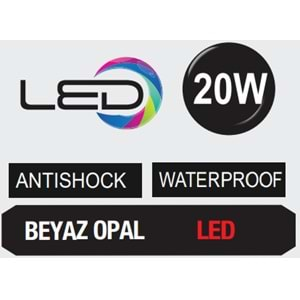 HOROZ 20W 3000K YUVARLAK LED OPAL AQUA DOLUNAY 400 313 115