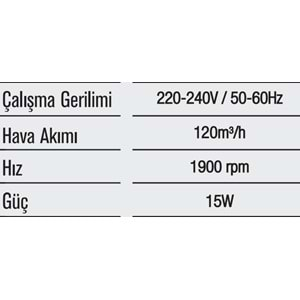 HOROZ KLASİK PLASTİK FAN 120 LİK FÜME 500 010 120