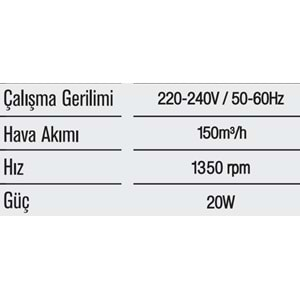 HOROZ KLASİK PLASTİK FAN 150 LİK FÜME 500 010 150