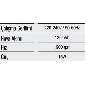 HOROZ KLASİK PLASTİK FAN 120 LİK GÜMÜŞ 500 040 120