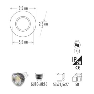 CATA LİLYUM CAM SPOT ARMATÜR LED ÇERÇEVELİ GÜNIŞIĞI CT-6636