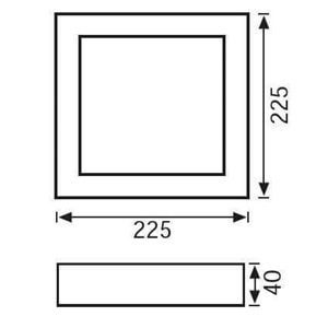 JUPİTER LC455 B SIVA ÜSTÜ LED PANEL 18W 6500K KARE