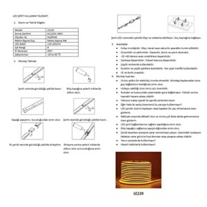 JUPİTER LE220A 220V İÇ/DIŞ MEKAN NEON ŞERİT LED AMBER(50MT)