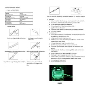 JUPİTER LE220Y 220V İÇ/DIŞ MEKAN NEON ŞERİT LED YEŞİL(50MT)