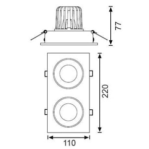 JUPİTER LS442 2Lİ HAREKETLİ LED SPOT 2X11W 3000K BEYAZ KASA