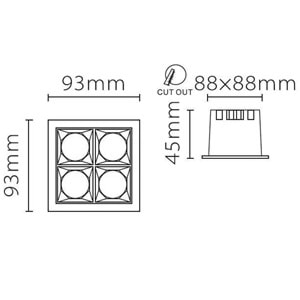 JUPİTER LS495 4 LÜ LED SPOT 16W 3000K BEYAZ&GUN METAL KASA