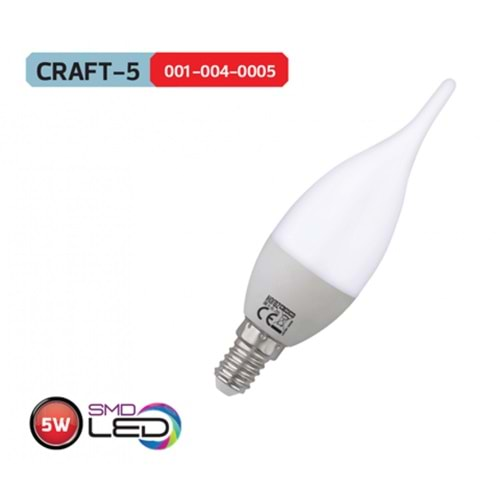 HOROZ 5W BUJİ LED AMPUL 4200K GÜNIŞIĞI E14 CRAFT-5 001 004 0005