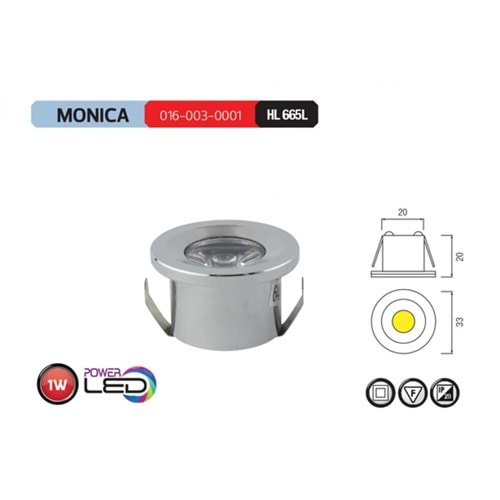 HOROZ 1W MONİCA LED SPOT 4200K KROM 016 003 0001