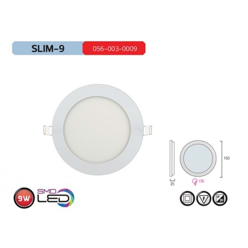 HOROZ 9W LED PANEL 6400K BEYAZ SLIM-9 056 003 0009