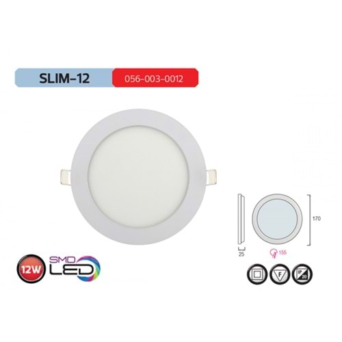 HOROZ 12W LED PANEL 2700K GÜNIŞIĞI SLIM-12 056 003 0012