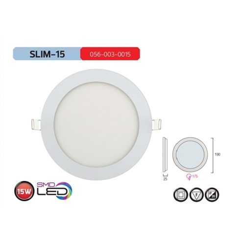 HOROZ 15W LED PANEL 2700K GÜNIŞIĞI SLIM-15 056 003 015