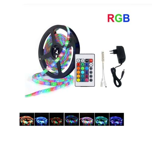 CATA RGB ŞERİT LED SETİ (5 MT RGB LED 3 RENK+TRAFO+RGB KUMANDA ) CT-4557