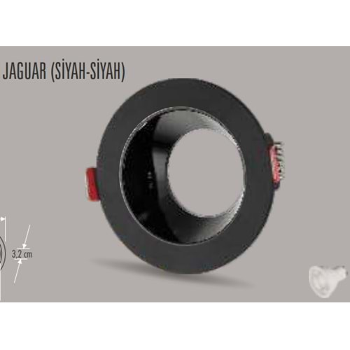 CATA JAGUAR SİYAH - SİYAH DEKORATİF SPOT CT-5045