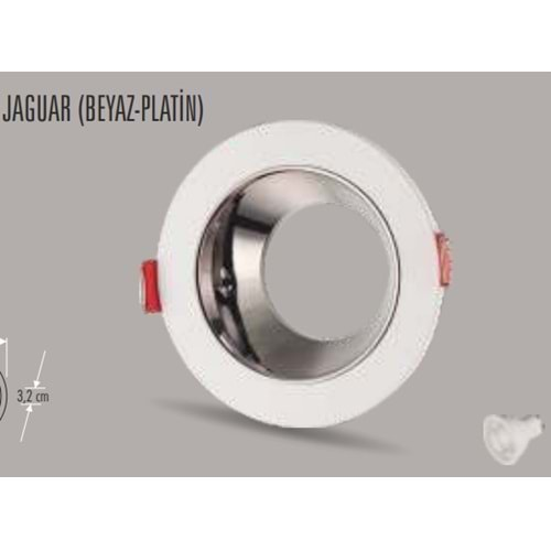 CATA JAGUAR BEYAZ - PLATİN DEKORATİF SPOT CT-5046