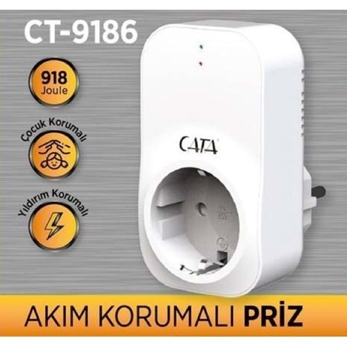 CATA AKIM KORUMALI TEKLİ TOPRAKLI PRİZ CT-9186