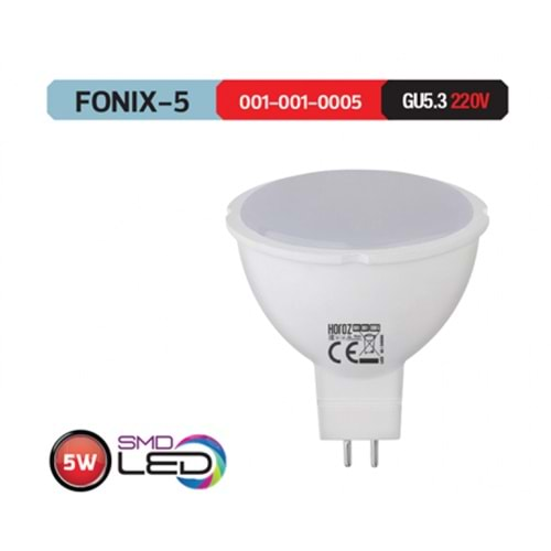 HOROZ 5W LED ÇANAK AMPUL 4200K GU5,3/MR-16 220V FONIX-5 001 001 0005