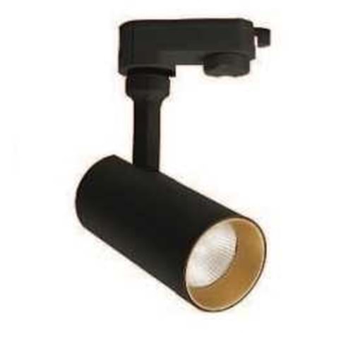 JUPİTER LR465 LED MONOFAZE SOKETLİ RAY SPOT 11W 3000K SİYAH & ALTIN KASA