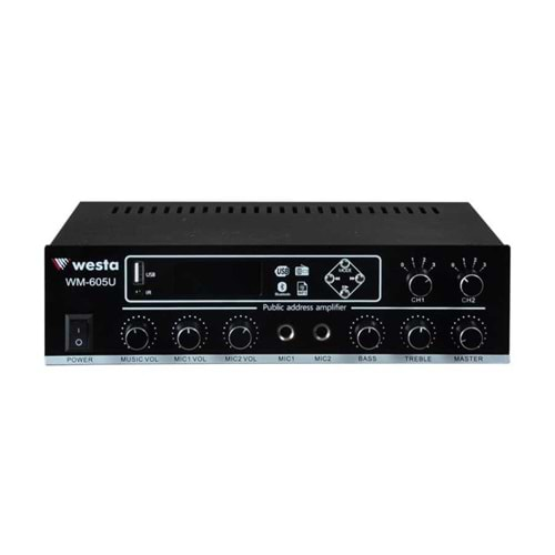 WESTA WM-605U 2 BÖLGELİ 100W 100V MİXİNG AMPLIFIER