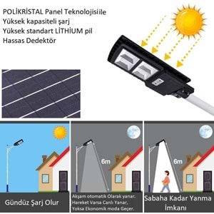 Cata 300W Solar Sokak Armatürü Beyaz Işık